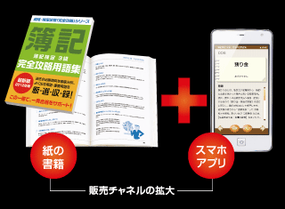 イメージ図：紙の書籍とスマホアプリで販売チャンネルの拡大